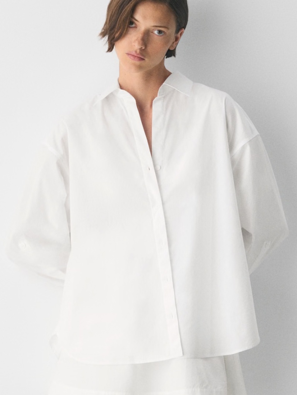 Babaton Archive Poplin Shirt Oversized cotton button-up white Medium NEW